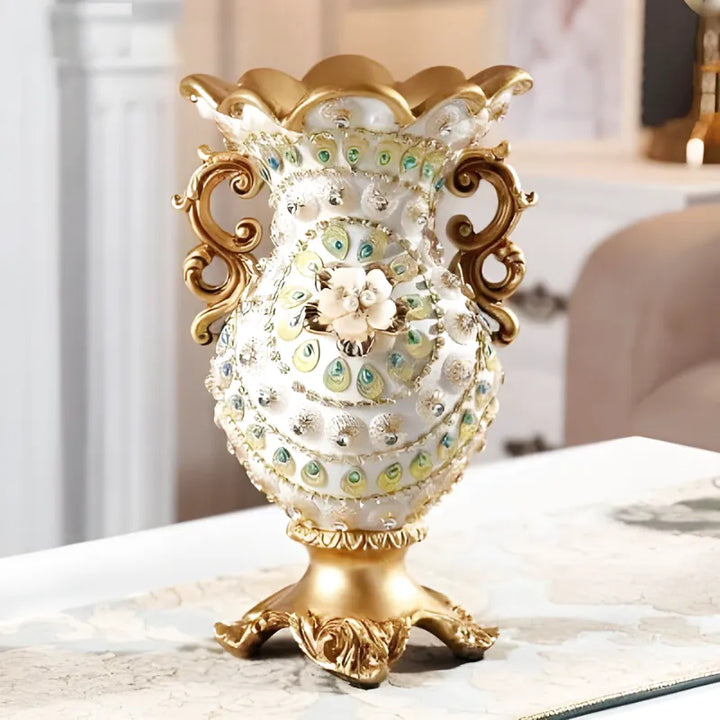 Petit Vase Antique Décoratif Doré | Résine Sculptée - Maison Vase