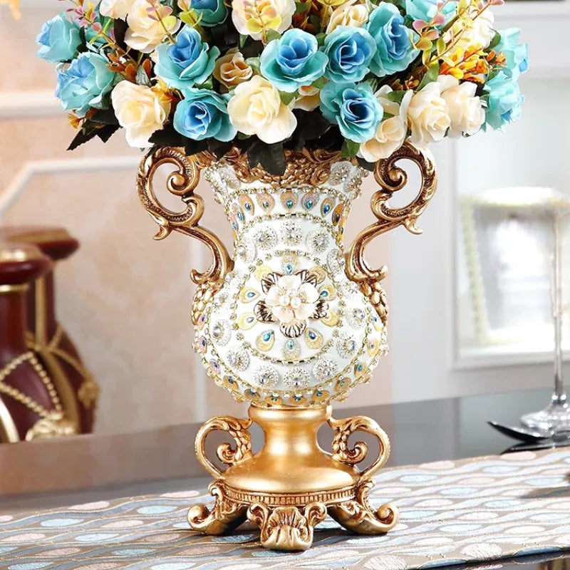 Petit Vase Antique Décoratif Doré | Résine Sculptée - Maison Vase