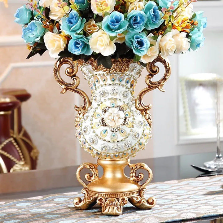 Petit Vase Antique Décoratif Doré | Résine Sculptée - Maison Vase