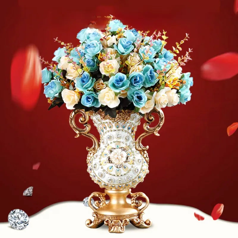 Petit Vase Antique Décoratif Doré | Résine Sculptée - Maison Vase