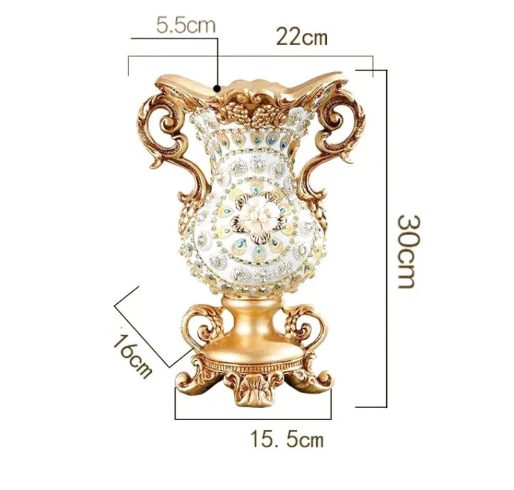 Petit Vase Antique Décoratif Doré | Résine Sculptée - Maison Vase