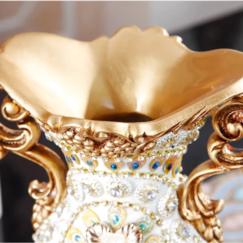 Petit Vase Antique Décoratif Doré | Résine Sculptée - Maison Vase