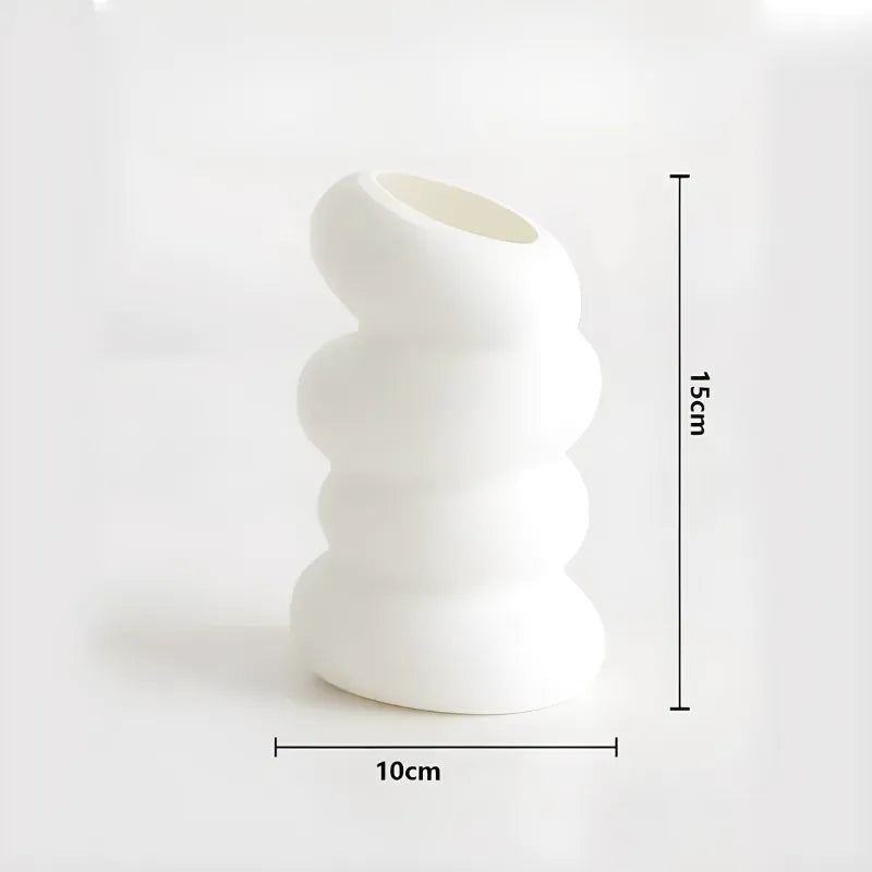 Petit Vase Blanc | Design Moderne en Spirale - Maison Vase