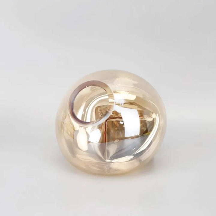 Petit Vase en Verre Ambre Moderne | Base en Marbre Élégante - Maison Vase