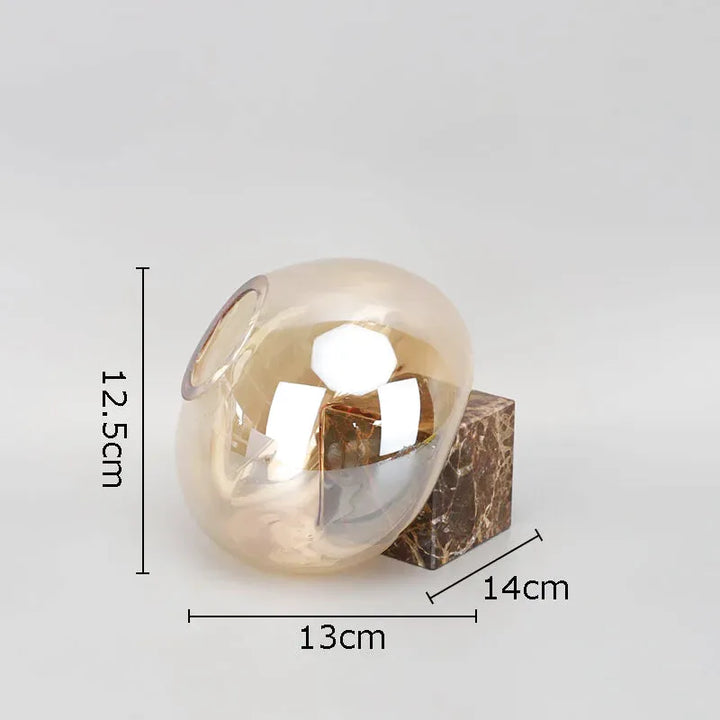 Petit Vase en Verre Ambre Moderne | Base en Marbre Élégante - Maison Vase