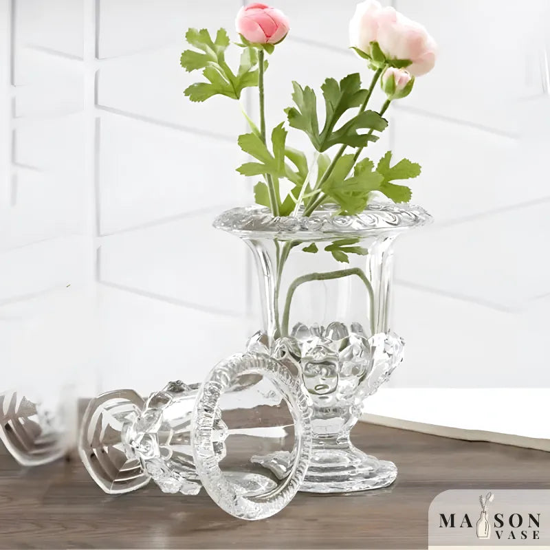 Petit Vase en Verre Transparent | Élégant et Décoratif - Maison Vase