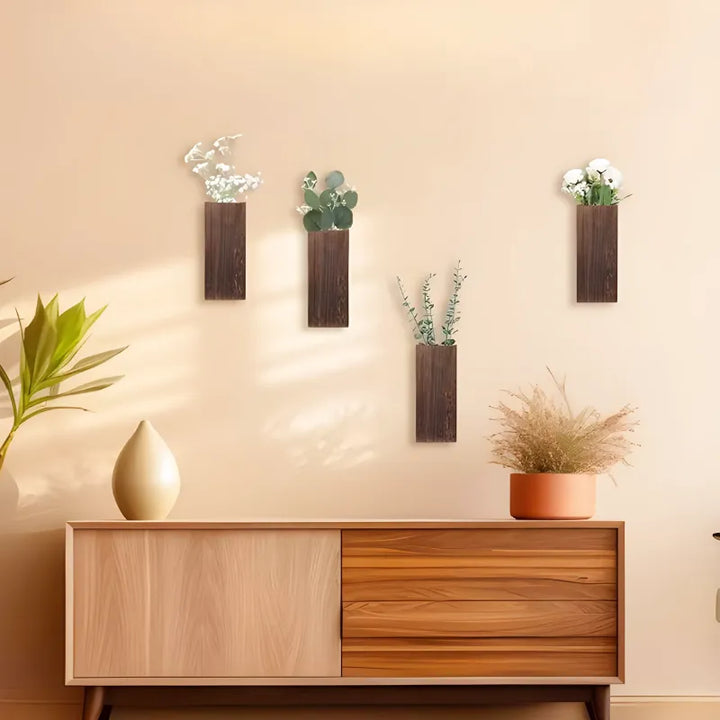 Petit Vase Mural en Bois | Décoratif, Boho, Rustique et Moderne - Maison Vase