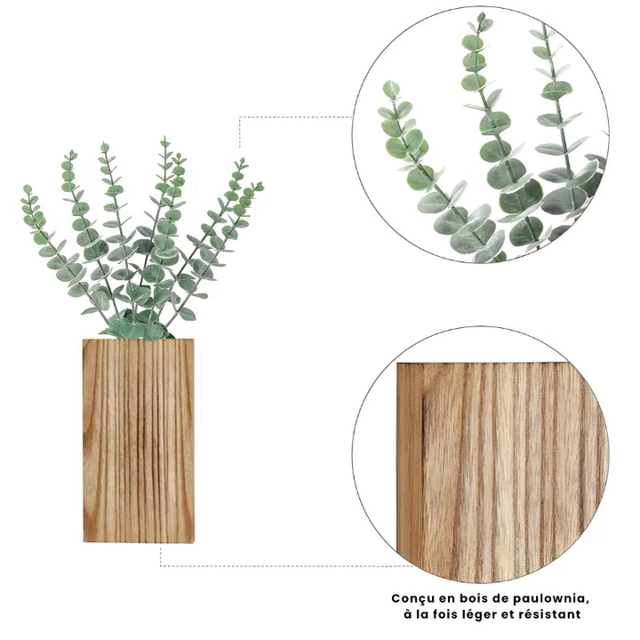 Petit Vase Mural en Bois | Décoratif, Boho, Rustique et Moderne - Maison Vase
