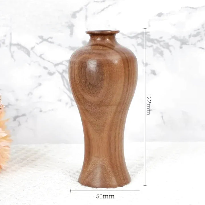 Petit Vase Soliflore en Bois Massif | Élégance Naturelle et Artisanat Raffiné - Maison Vase