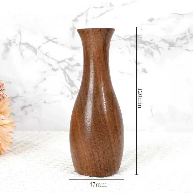 Petit Vase Soliflore en Bois Massif | Élégance Naturelle et Artisanat Raffiné - Maison Vase