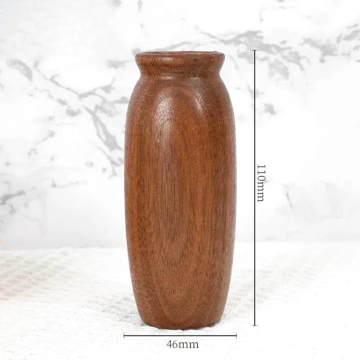 Petit Vase Soliflore en Bois Massif | Élégance Naturelle et Artisanat Raffiné - Maison Vase