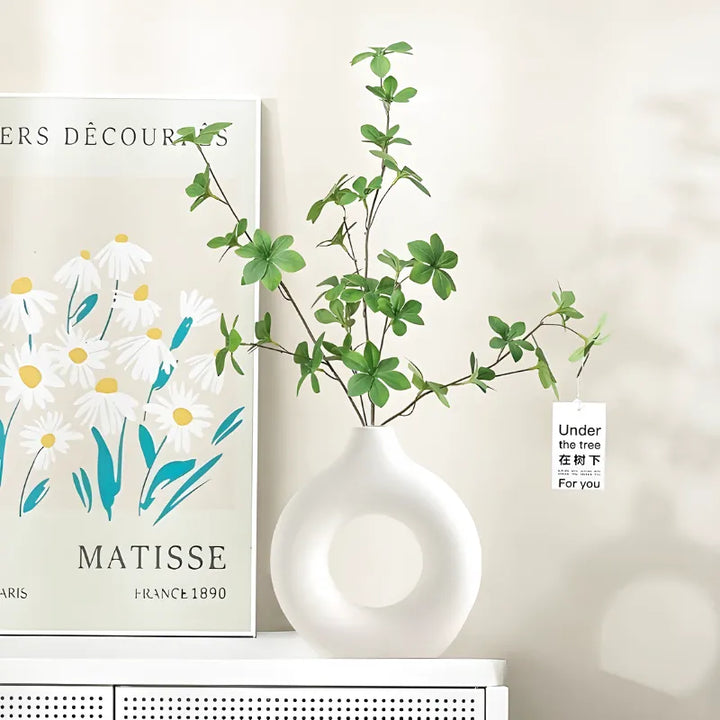 Vase à Fleurs Blanc Décoratif | Donut - Maison Vase