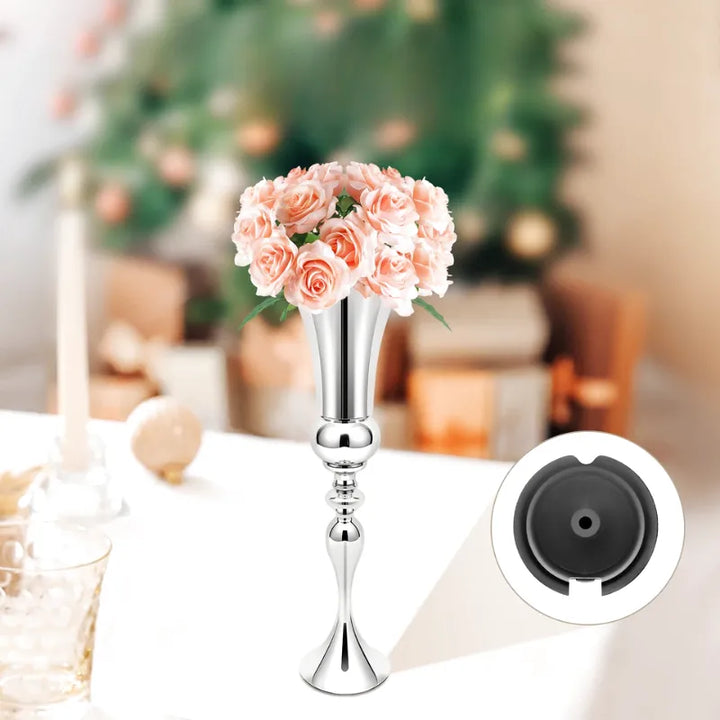Vase à Fleurs Britannique Argenté | Design Moderne et Autoportant - Maison Vase