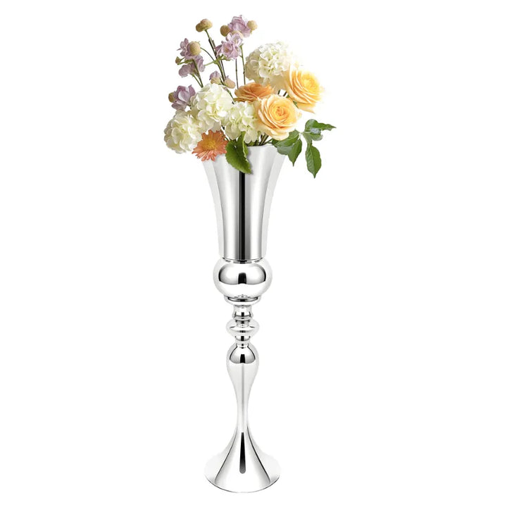 Vase à Fleurs Britannique Argenté | Design Moderne et Autoportant - Maison Vase