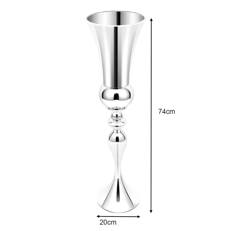 Vase à Fleurs Britannique Argenté | Design Moderne et Autoportant - Maison Vase