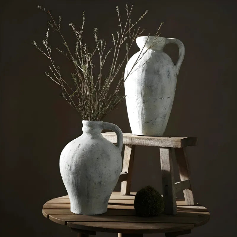 Vase à Fleurs Céramique Blanc | Style Vintage, Décoratif et Épuré - Maison Vase
