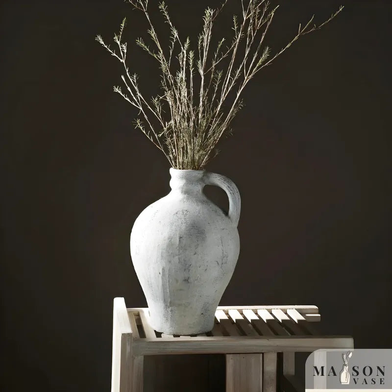 Vase à Fleurs Céramique Blanc | Style Vintage, Décoratif et Épuré - Maison Vase