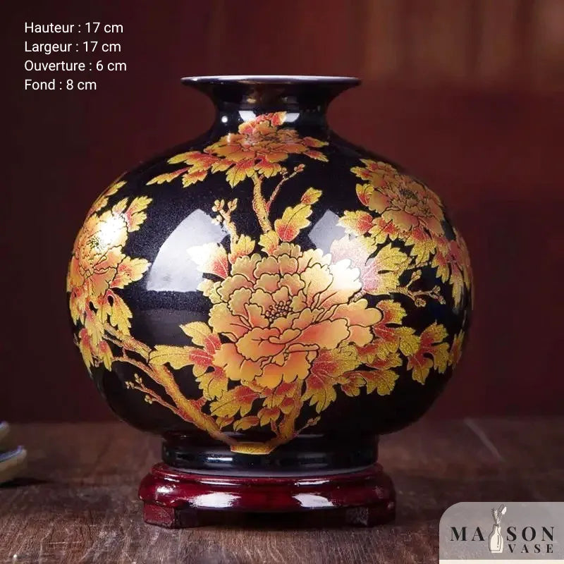 Vase à Fleurs Chinois en Céramique | Élégance Décorative Artisanale - Maison Vase