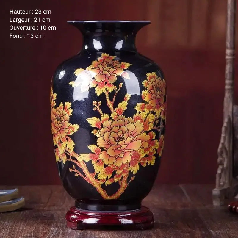 Vase à Fleurs Chinois en Céramique | Élégance Décorative Artisanale - Maison Vase
