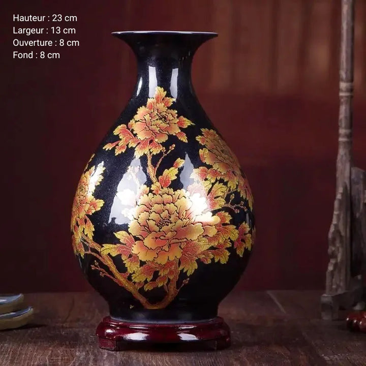 Vase à Fleurs Chinois en Céramique | Élégance Décorative Artisanale - Maison Vase