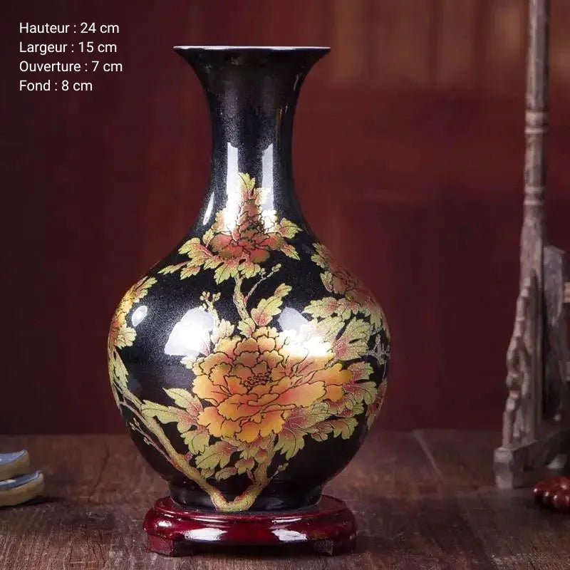 Vase à Fleurs Chinois en Céramique | Élégance Décorative Artisanale - Maison Vase