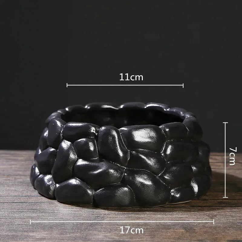 Vase à Fleurs Chinois Noir | Céramique Élégante - Maison Vase