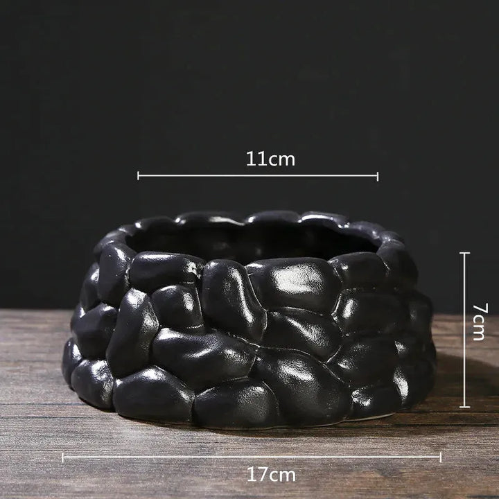 Vase à Fleurs Chinois Noir | Céramique Élégante - Maison Vase