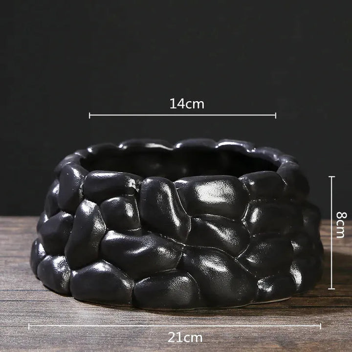 Vase à Fleurs Chinois Noir | Céramique Élégante - Maison Vase