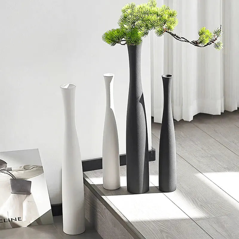 Vase à Fleurs Conique Scandinave | Design Élancé en Céramique - Maison Vase