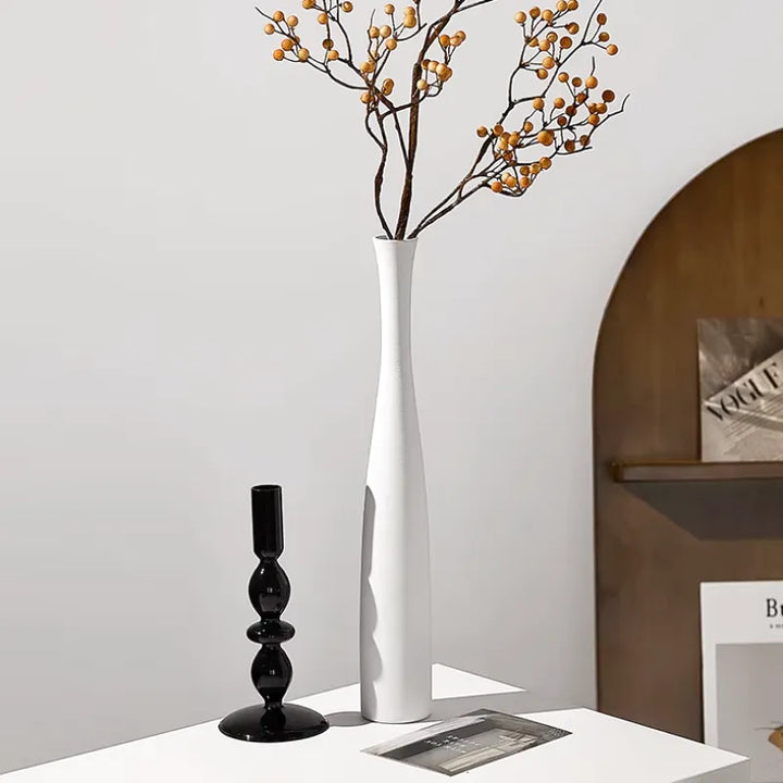 Vase à Fleurs Conique Scandinave | Design Élancé en Céramique - Maison Vase