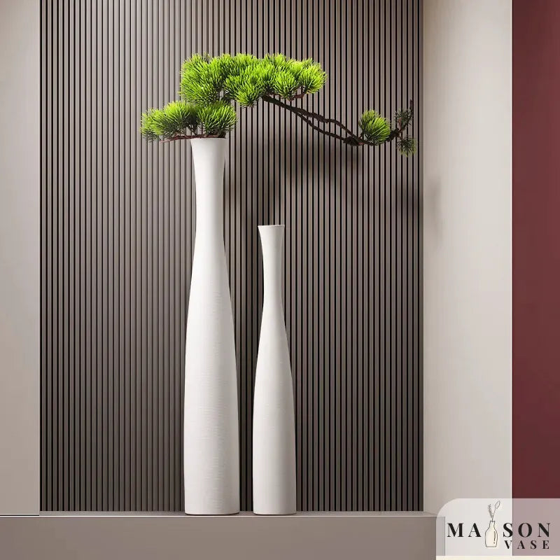 Vase à Fleurs Conique Scandinave | Design Élancé en Céramique - Maison Vase