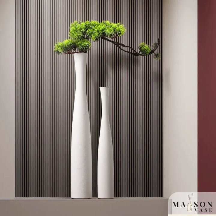 Vase à Fleurs Conique Scandinave | Design Élancé en Céramique - Maison Vase