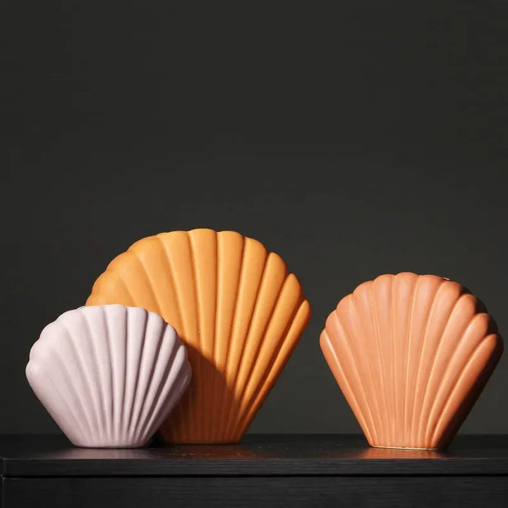 Vase à Fleurs Coquillage Décoratif | Céramique Moderne et Minimaliste - Maison Vase