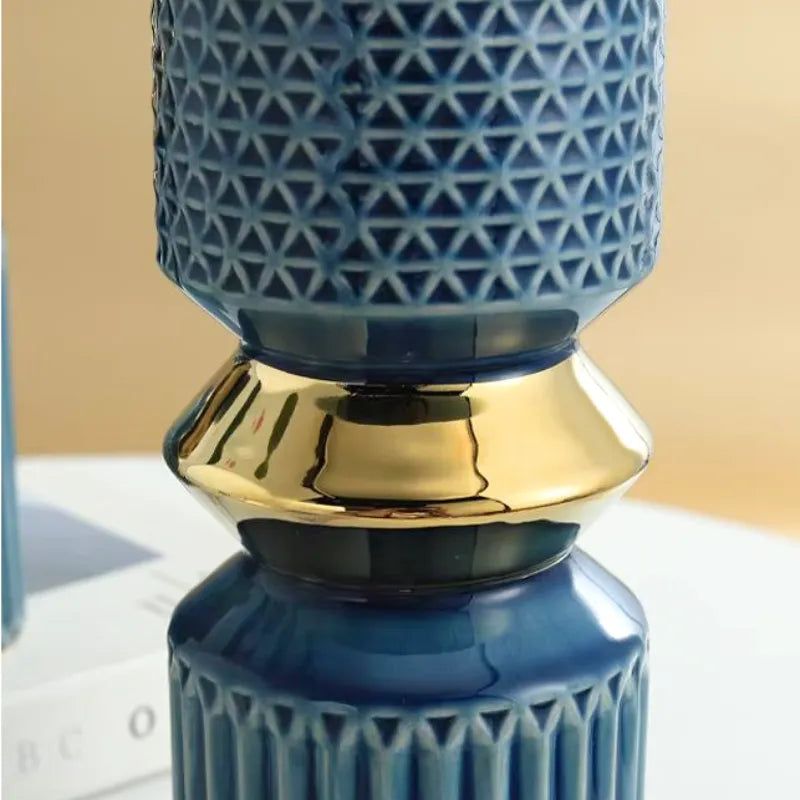 Vase à Fleurs Doré en Céramique | Décoratif, Luxueux et Moderne - Maison Vase