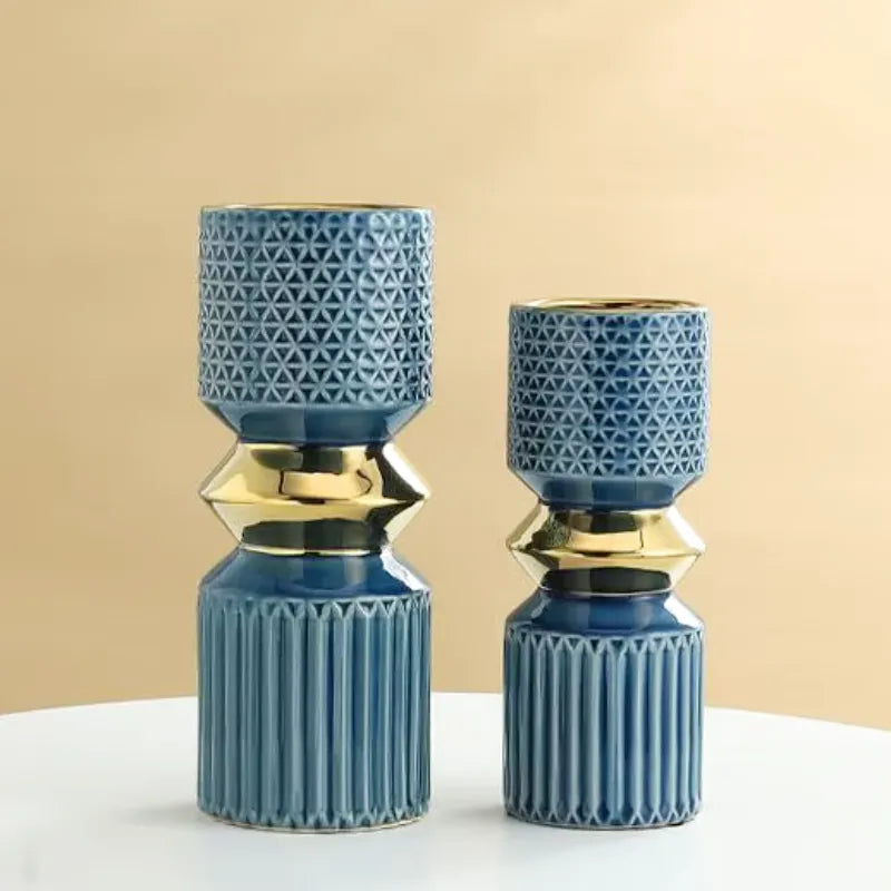 Vase à Fleurs Doré en Céramique | Décoratif, Luxueux et Moderne - Maison Vase