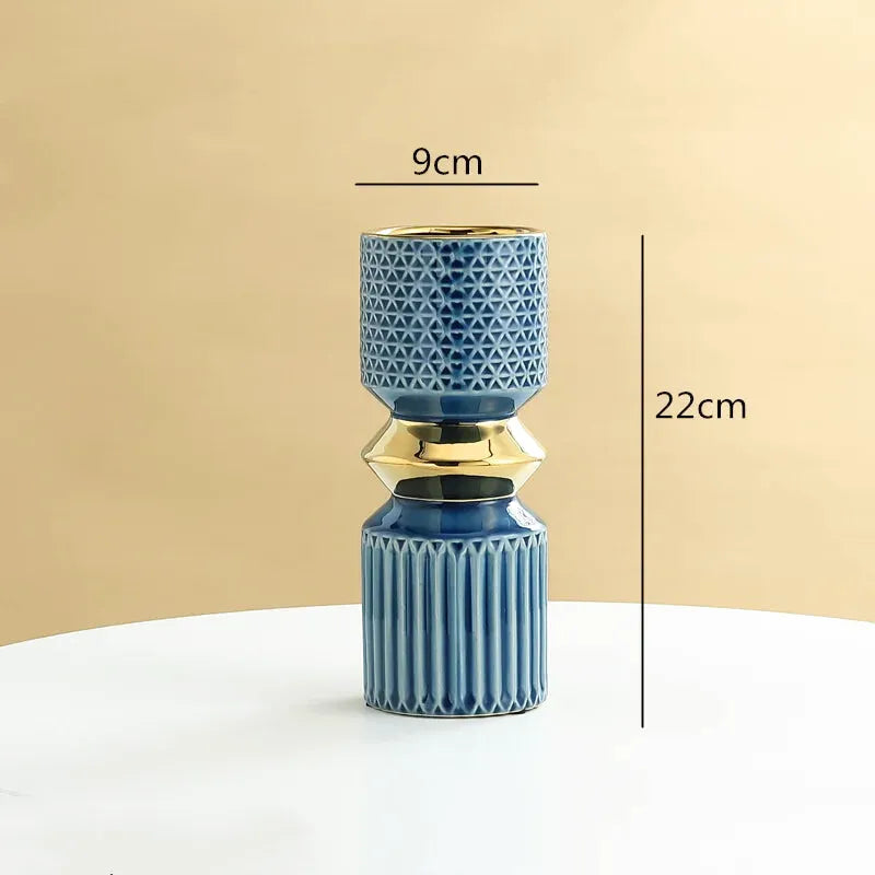 Vase à Fleurs Doré en Céramique | Décoratif, Luxueux et Moderne - Maison Vase