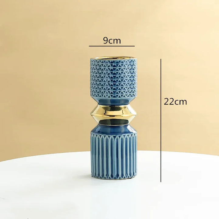 Vase à Fleurs Doré en Céramique | Décoratif, Luxueux et Moderne - Maison Vase