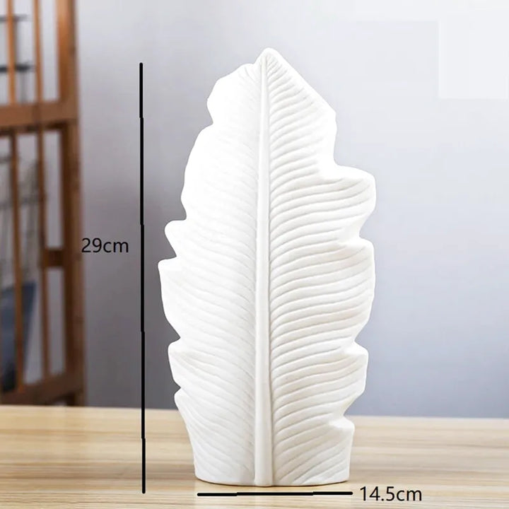Vase à Fleurs en Céramique Blanche | Plume Élégant - Maison Vase