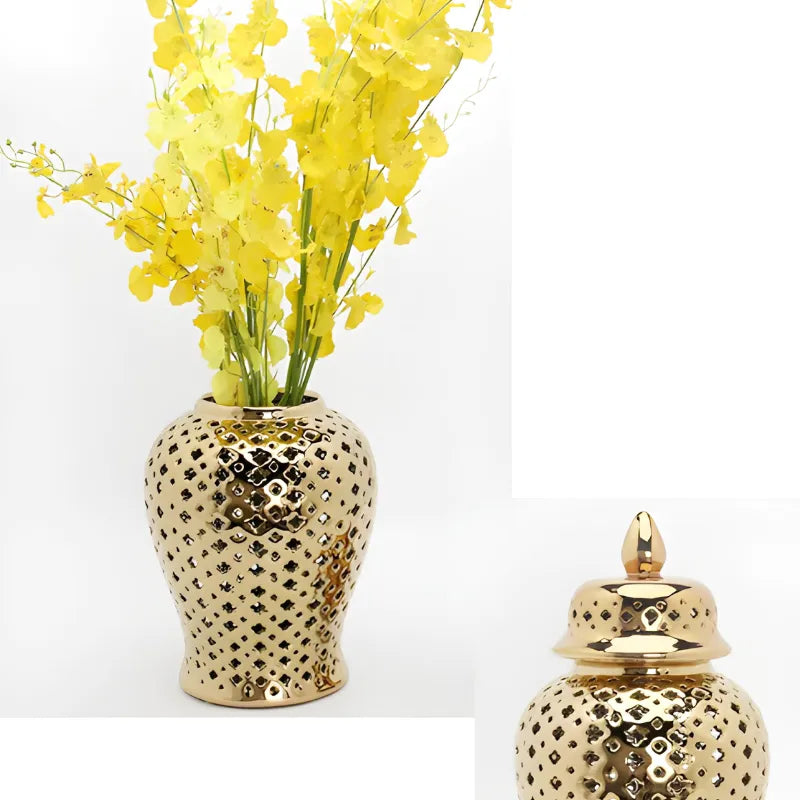Vase à Fleurs en Céramique | Design Sculpté et Évidé - Maison Vase