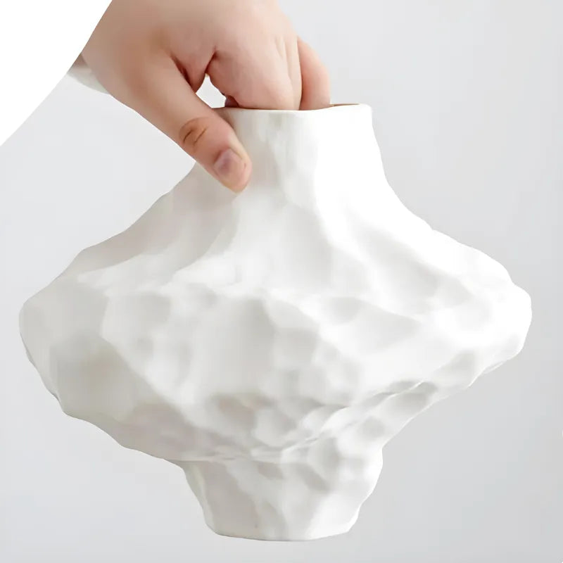 Vase à Fleurs en Céramique Moderne et Décoratif | Design Géométrique Mat - Maison Vase