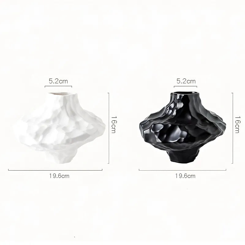 Vase à Fleurs en Céramique Moderne et Décoratif | Design Géométrique Mat - Maison Vase