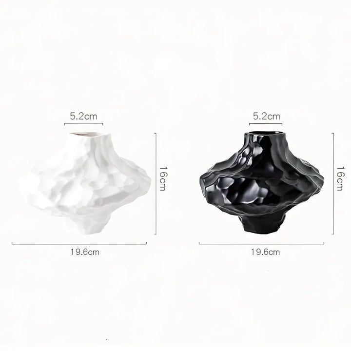 Vase à Fleurs en Céramique Moderne et Décoratif | Design Géométrique Mat - Maison Vase
