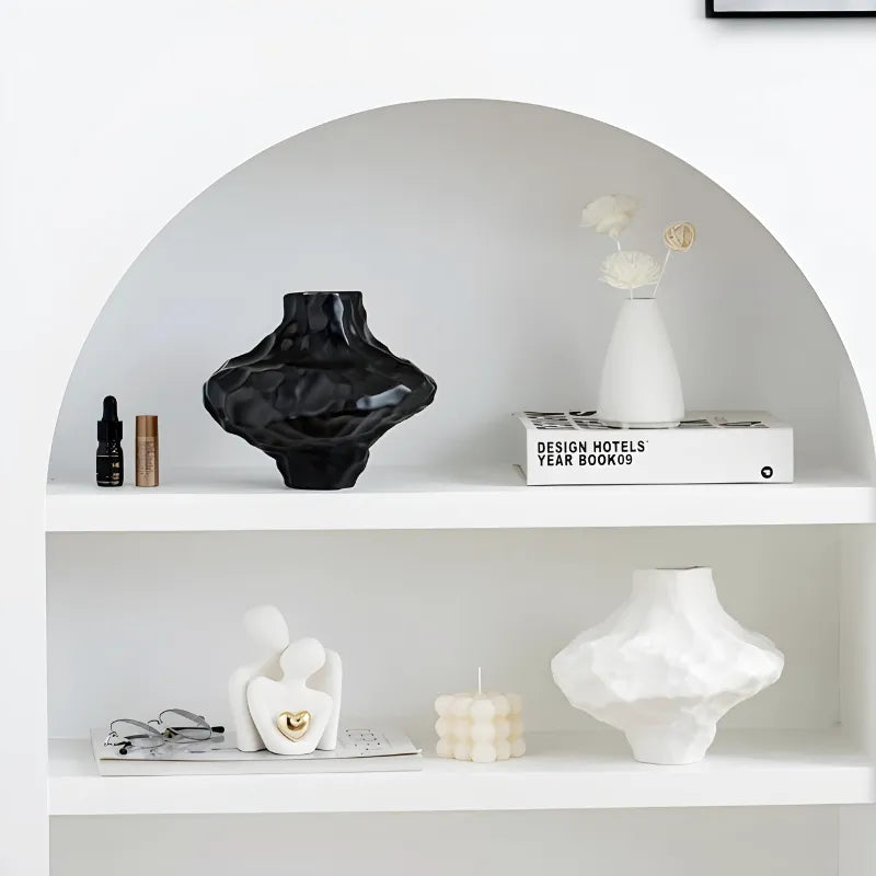 Vase à Fleurs en Céramique Moderne et Décoratif | Design Géométrique Mat - Maison Vase