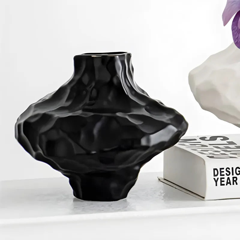 Vase à Fleurs en Céramique Moderne et Décoratif | Design Géométrique Mat - Maison Vase