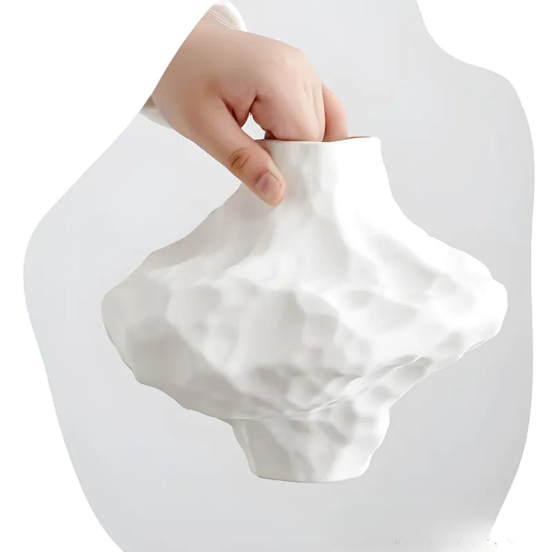 Vase à Fleurs en Céramique Moderne et Décoratif | Design Géométrique Mat - Maison Vase