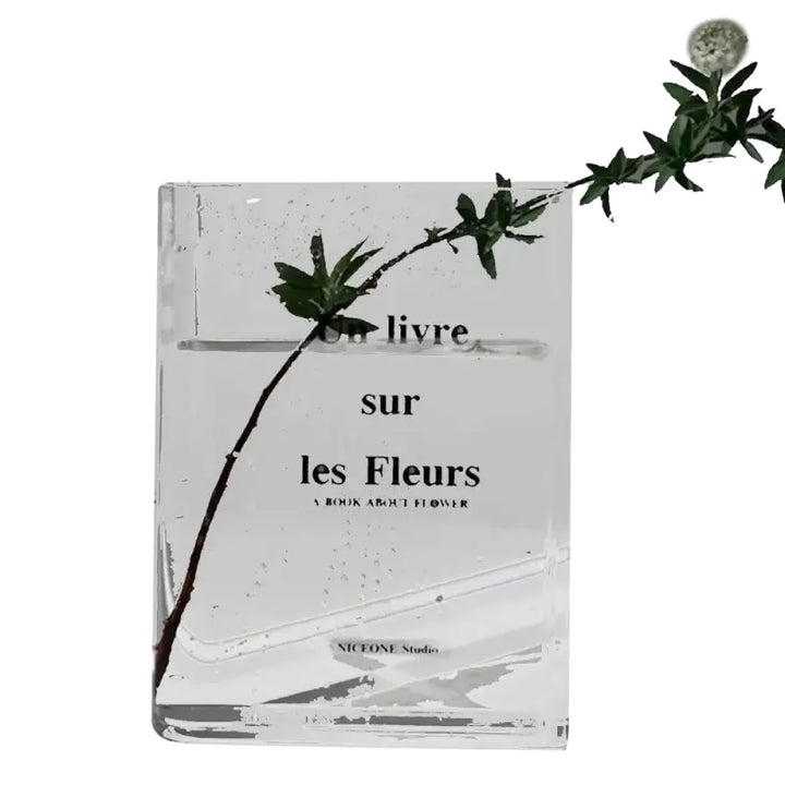 Vase à Fleurs en Forme de Livre Transparent | Design Moderne en Acrylique - Maison Vase