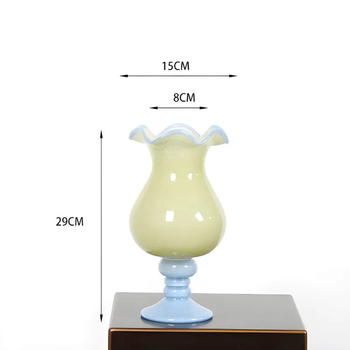 Vase à Fleurs en Verre Artistique | Effet Soufflé Élégant - Maison Vase