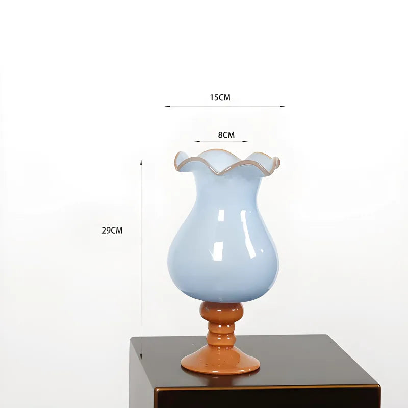 Vase à Fleurs en Verre Artistique | Effet Soufflé Élégant - Maison Vase