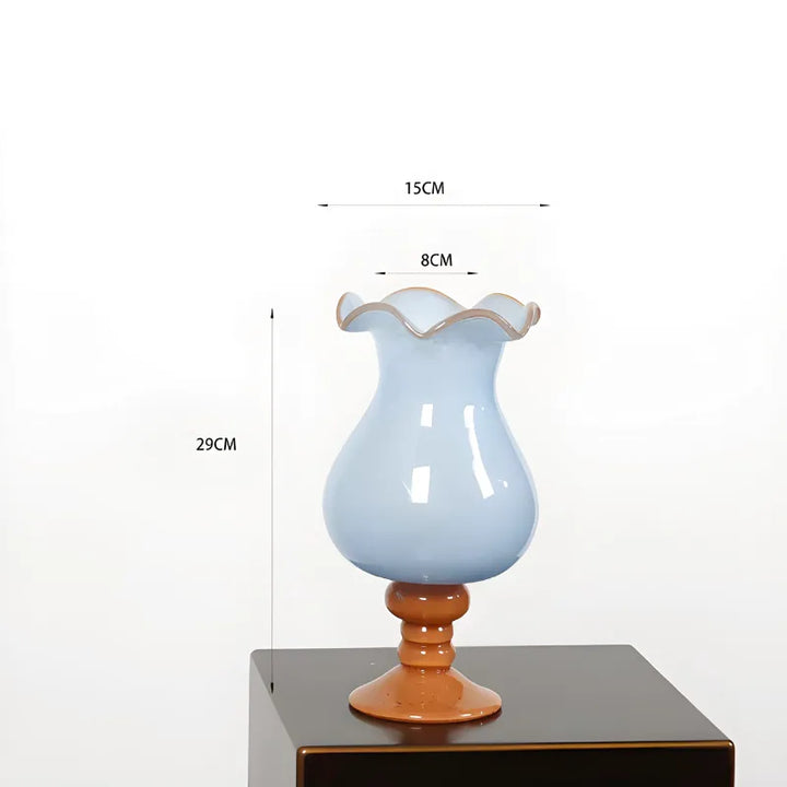 Vase à Fleurs en Verre Artistique | Effet Soufflé Élégant - Maison Vase