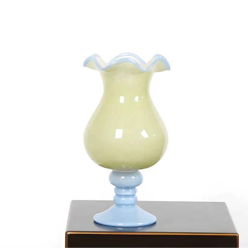 Vase à Fleurs en Verre Artistique | Effet Soufflé Élégant - Maison Vase